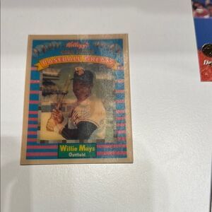 Willie Mays Baseball Card by Kellogg sportflics mint condition perfect 3/15
